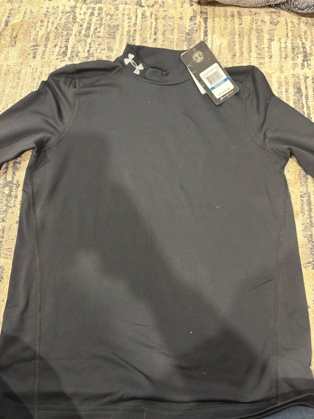 Under Armour Black Mock Neck Compression Shirt YXL